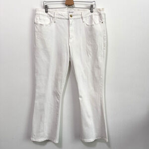 Frame Jeans 34 Le Crop Mini Boot Cut White Trendy Denim Casual Stretch FLAW